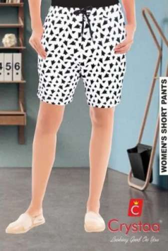 Crystaa Women Printed Cotton Short Pants at Rs.300/Piece in tiruppur offer  by Havilah Fashions