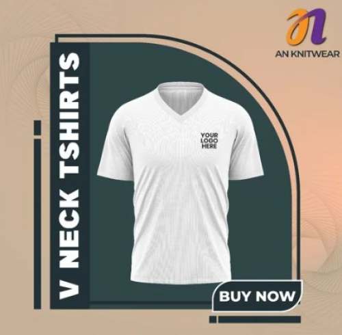 Men Hosiery V-Neck T shirts by A N Knitwear