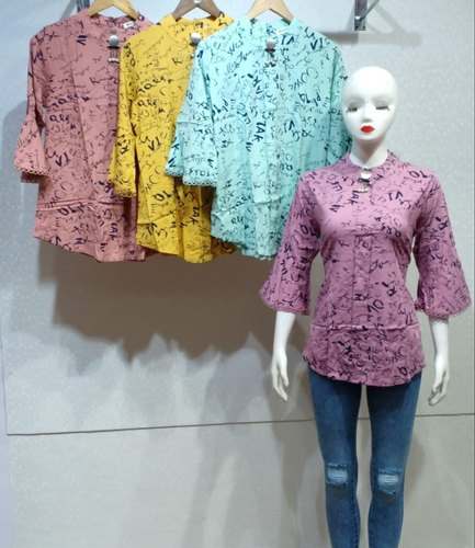 Cotton Round Neck Tops by Pre Moda Fashion