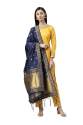 Navy Blue Woven Mimosa Dupatta