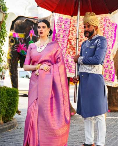 Ladies Stylish Jacquard Saree by Shivant Fashion