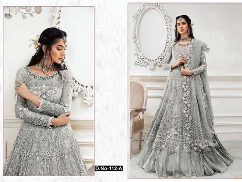 Party wear Embroidered Semi Stitched suit