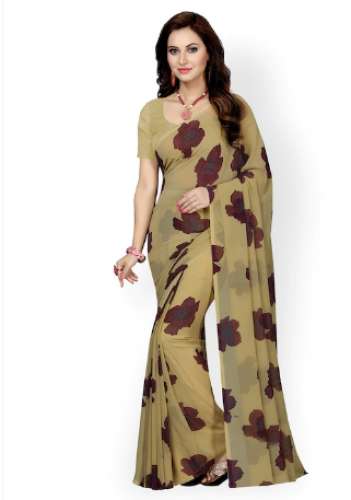 Ishin Brand Georgette Floral Print Saree