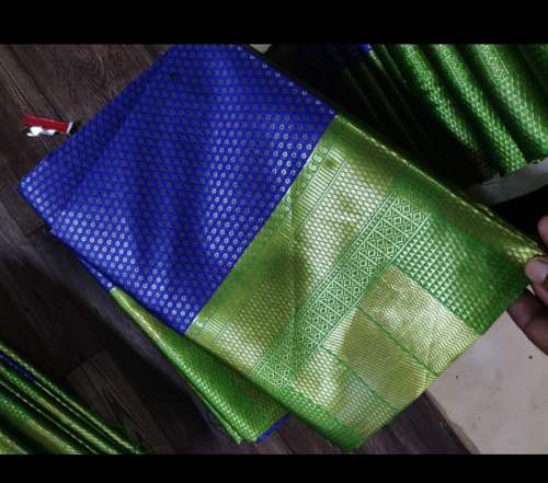 Designer Kanchipuram Royal Blue Saree by AS Sarees