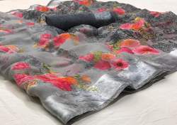 Fancy Linen Floral Print Saree
