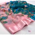 Fancy Linen Floral Print Saree thumb 2