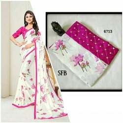 Fancy Georgette Flower Printed Saree