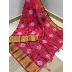 Party Wear Pure Linen Shibori Saree