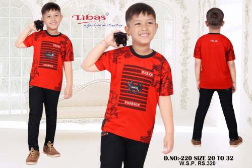 Red and black color pair party wear for boys 