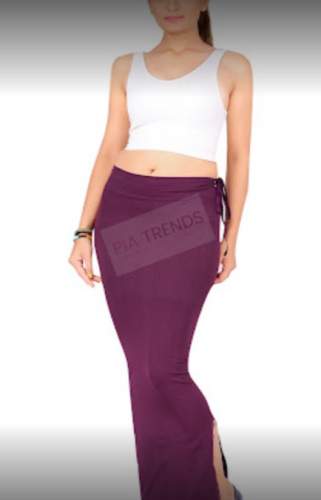 New Plain Wine Saree Shapewear At Wholesale by Pia Trends