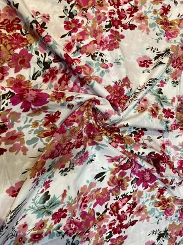 Multi Color Cream Printed Fabric by Amber Silk Mills