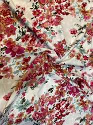 Multi Color Cream Printed Fabric