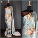 Floral Printed Japan Satin Saree thumb 1