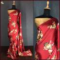 Floral Printed Japan Satin Saree thumb 3