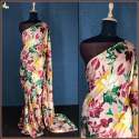 Floral Printed Japan Satin Saree thumb 4
