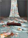 Floral Printed Japan Satin Saree thumb 9