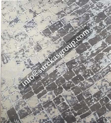 Hand knotted wool silk rug by Global Floor Furnishers