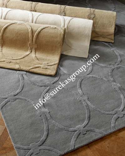 Hand tufted custom rugs in wool and silk by Global Floor Furnishers