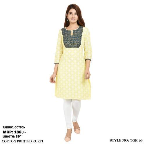 Printed Fancy daily wear Cotton Kurti by Tasvir