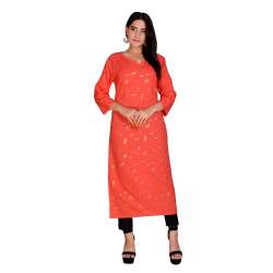 Grey Handloom cotton Kurta with Ikkat combination  Silk kurti designs  Kurta neck design Designer kurti patterns