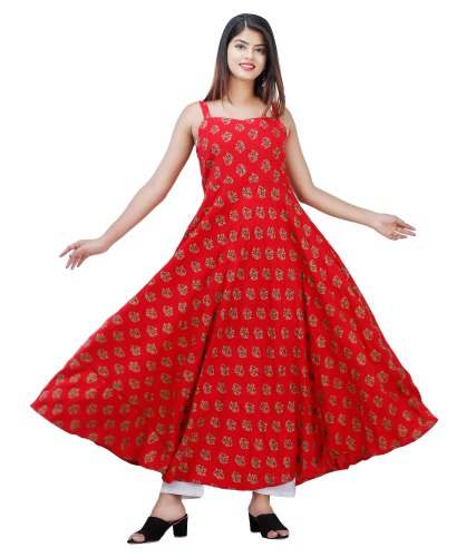 Rayon Printed Anarkali Kurti  by DMELO