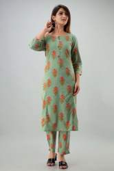 jaipuri print kurti pant set