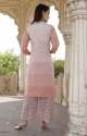 Pink Straight Rayon Kurti Pant Set thumb 1