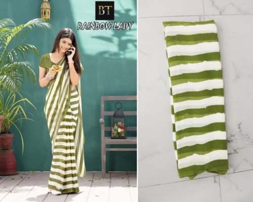 Green Printed Weightless Saree by Bharat Godavari Textiles