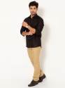 Men Carbon Black Full Sleeves LINEN Shirt thumb 2