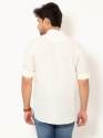 Men Ivory White Full Sleeves Linen Short Kurta thumb 3