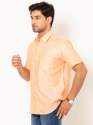 Men Mineral Orange Half Sleeves Linen Shirt thumb 2