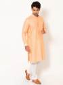Men Mineral Orange Linen Long Kurta thumb 2