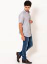Men Oxford Grey Chambray Half Sleeves Linen Shirt thumb 2