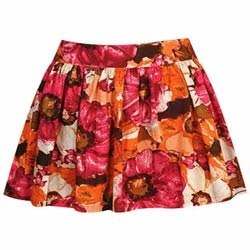 Printed knee length skirt