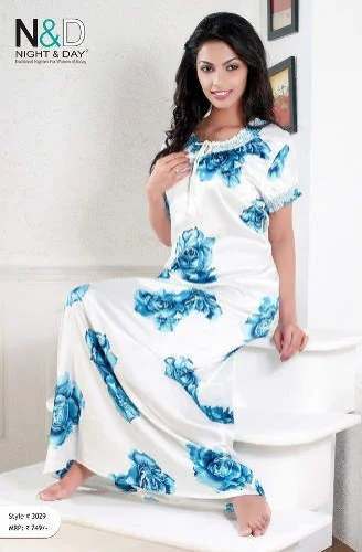Beautiful Flowery Printed Ladies Nighty 