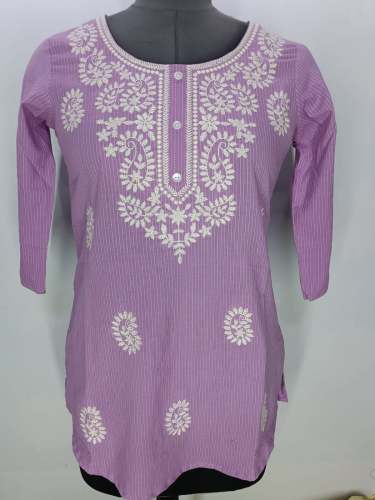 Fancy Chicken Embroidery Short Kurti