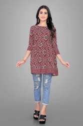 Fancy Short Rayon Tunic Top For Women