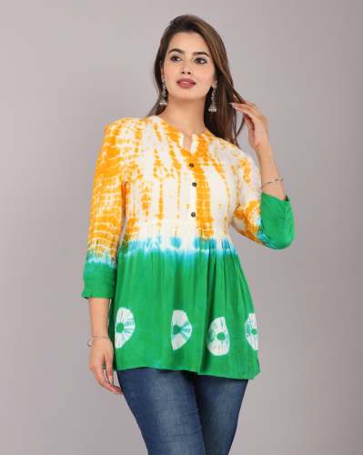 New Arrival Tie And Die Rayon Top