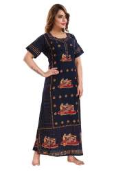 New Collection A Line Gujri Print Cotton Nighty For Women