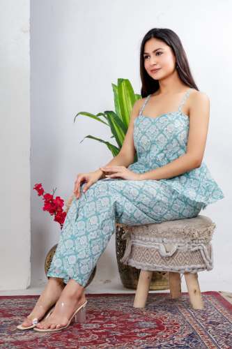 Strap Padded Top Bottom Co Ord Set by asudani garment