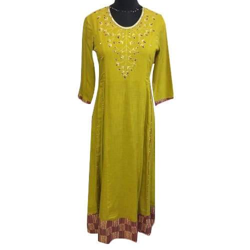 Exclusive Designer Embroidered Neck Kurti  by Happy Hosiery