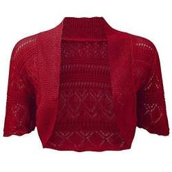 Dark red Short Knitted Shrug 