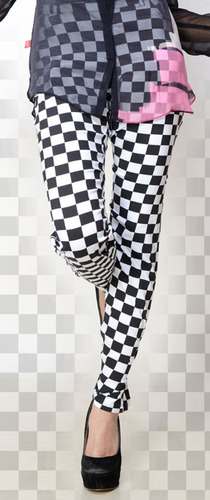 Designer Check Print Trousers by Keya