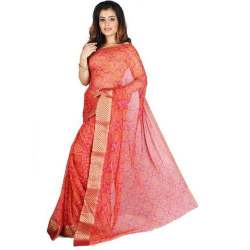Designer Printed Chiffon Bandhani Sarees