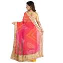 Printed Chiffon Georgette Blended Bandhani Saree thumb 2