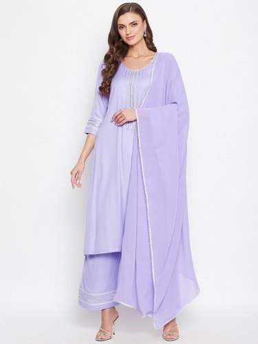 BITTERLIME  Rayon Kurti Palazzo Dupatta Set