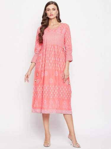 BLMD21SP78 Block Printed Kurti by 	Bitterlime by Sanil Creations Private Limited