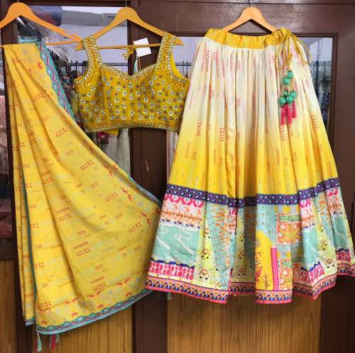 Yellow lahenga by venish creation