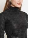 Ladies Black color Shimmer Wrinkle Belt Top thumb 2