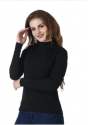 Ladies Round Neck Solid Black Color Top  thumb 3
